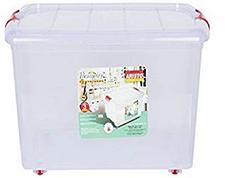 ARISTO-Multipurpose-Plastic-Storage-Container-Box-with-Wheels-25-LTR-Clear-Transparent