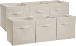 AmazonBasics Foldable Storage Cubes (6 Pack), Beige