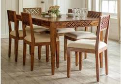 The-Attic-Sheesham-Wood-Solid-Wood-6-Seater-Dining-Set-Finish-Color-Honey