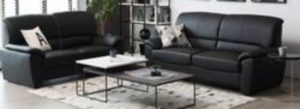 cropped Furn central Leatherette 3 2 Black Sofa Set