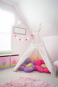 kids room decor ideas white and pink palette