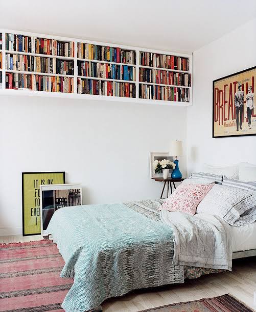 book storage space in bedroom